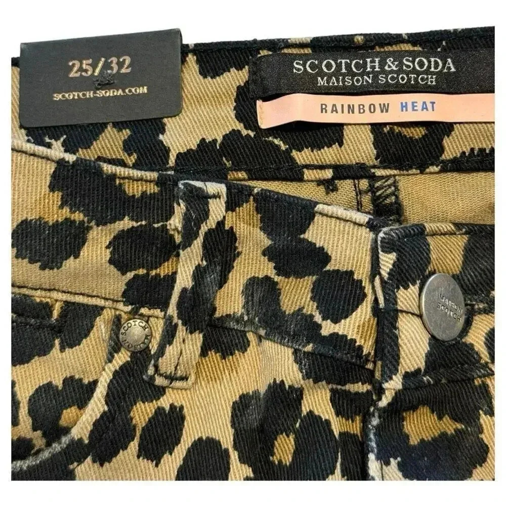 NEW Scotch & Soda Women’s Size 25/32 Leopard La Bohémienne Mid Rise Skinny NWT - Picture 3 of 7